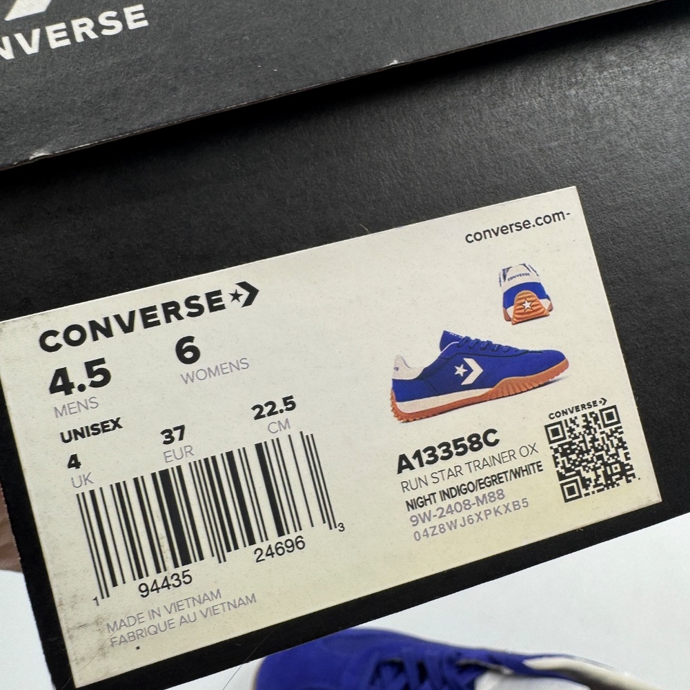 NEW Converse Run Star Trainer Low-Top Sneaker - Night Indigo / White / Egret - Picture 8 of 8